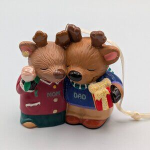 Hallmark Keepsake Mom and Dad Reindeer 2000 Vintage Porcelain Christmas Ornament